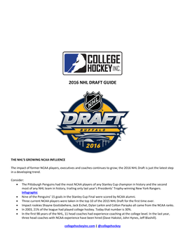 2016 Nhl Draft Guide