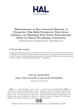 Planctomycetes As Host-Associated Bacteria