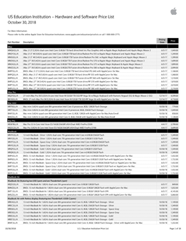 Apple US Education Price List