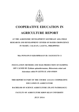 Cooperative Education in Agriculture Report