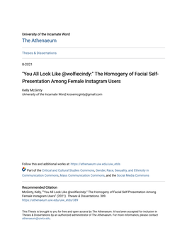 The Homogeny of Facial Self-Presentation Among Female Instagram Users