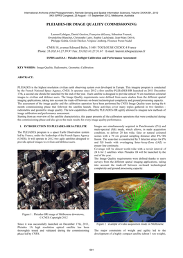 Pleiades-Hr Image Quality Commissioning