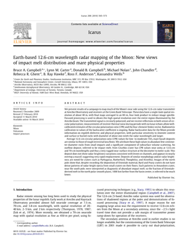 Earth-Based 12.6-Cm Wavelength Radar Mapping of the Moon: New Views of Impact Melt Distribution and Mare Physical Properties