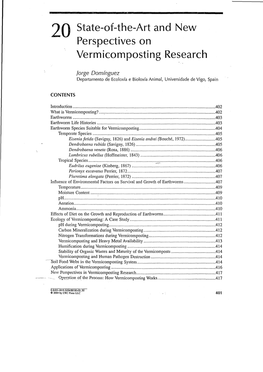20 State-Of-The-Art and New Perspectives on Vermicompostingresearch