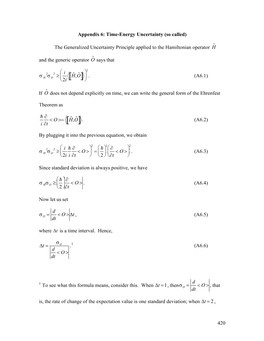 Appendix 5: Time-Energy Uncertainty