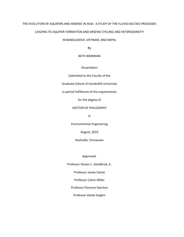 The Evolution of Aquifers and Arsenic in Asia: a Study of the Fluvio-Deltaic Processes