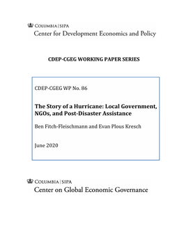 The Story of a Hurricane: Local Government, Ngos, and Post‐Disaster Assistance