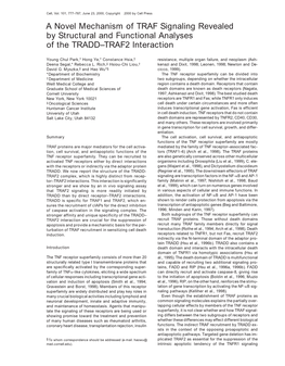 A Novel Mechanism of TRAF Signaling Revealed by Structural and Functional Analyses of the TRADD–TRAF2 Interaction
