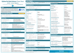 Scipy Linear Algebra Cheat Sheet