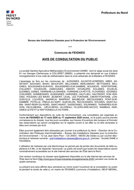 Avis De Consultation Du Public