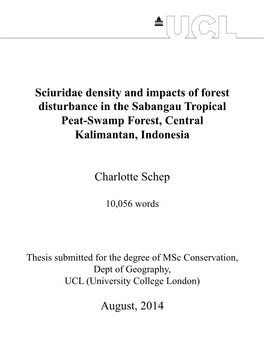 Sciuridae Density and Impacts of Forest Disturbance in the Sabangau Tropical Peat-Swamp Forest, Central Kalimantan, Indonesia