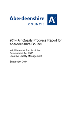 2014 Air Quality Progress Report for Aberdeenshire Council