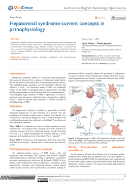 Hepatorenal Syndrome-Current Concepts in Pathophysiology