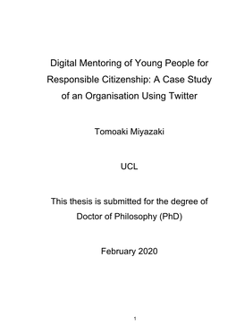 Digital Mentoring of Young People for Responsible Citizenship: a Case Study of an Organisation Using Twitter