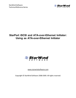 Starport Iscsi and ATA-Over-Ethernet Initiator: Using As ATA-Over-Ethernet Initiator