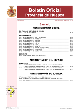 Boletín Oficial De La Provincia De Huesca Nº 52