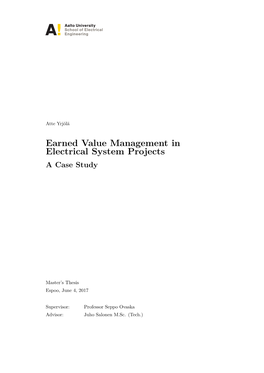 Earned Value Management in Electrical System Projects a Case Study