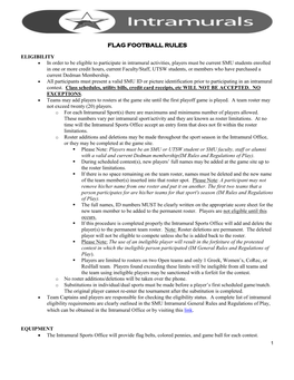 Flag Football Rules