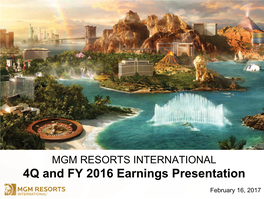MGM Resorts International Second Quarter 2016 Earnings