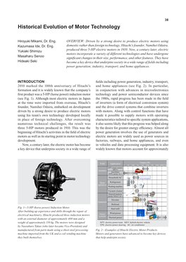 Historical Evolution of Motor Technology 38 Historical Evolution of Motor Technology