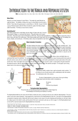 Introduction to the Nahua and Nepohualtzitzin TEKS: Social Studies: K.2B, 2.1A, 2.16A, 2.16B, 3.13A, 3.13B, 4.19B, 7.19C Science: K.10D, 3.10C, 5.8C, 5.8D, 8.7B