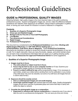 Professional Quality Images (PDF)