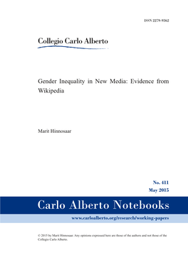 Gender Inequality in New Media: Evidence from Wikipedia