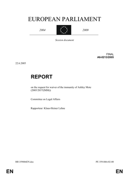 Proposal for a Decision of the European Parliament