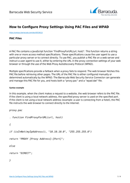 How to Configure Proxy Settings Using PAC Files and WPAD