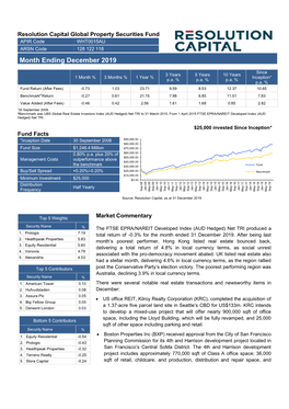 Month Ending December 2019