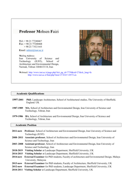 Professor Mohsen Faizi