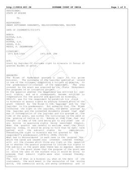 SUPREME COURT of INDIA Page 1 of 9 PETITIONER: STATE of MYSORE