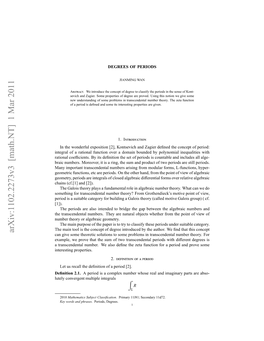 DEGREES of PERIODS 3 and Basis of Natural Logarithms