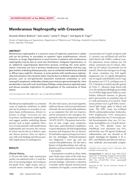 Membranous Nephropathy with Crescents
