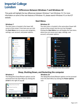 Differences Between Windows 7 and 10 Guide