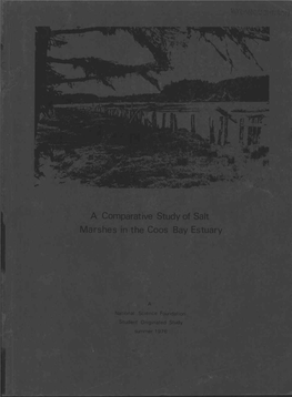 A Comparative Study of Salt Marshes in the Coos Bay Estuary