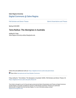 Terra Nullius: the Aborigines in Australia