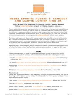 Rebel Spirits: Robert F. Kennedy and Martin Luther King Jr