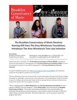 Brooklyn Conservatory's Teen Jazz