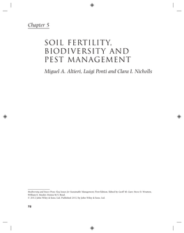 Soil Fertility, Biodiversity and Pest Management 73