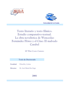 Pdf Texto Literario Y Texto Fílmico. Estudio Comparativo-Textual. La