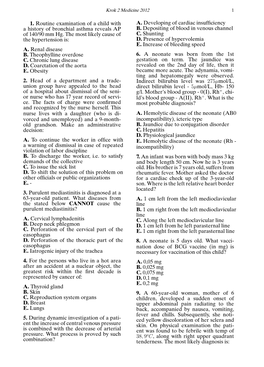 1. Routine Examination of a Child with a History of Bronchial Asthma