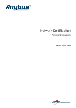 Network Certification Policies and Instructions