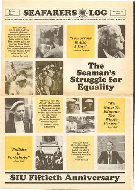 The Seaman's Struggle for Equality SIU Fiftieth Anniversary
