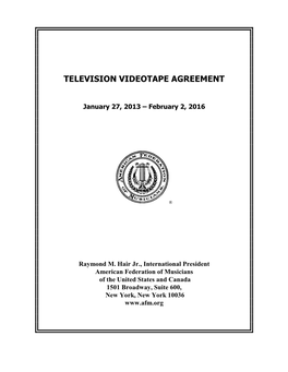 TV Videotape Agreement (PDF)