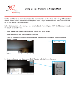 Using Google Translate in Google Meet