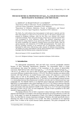 Solid Solutions of Both Massive Materials and Thin Films