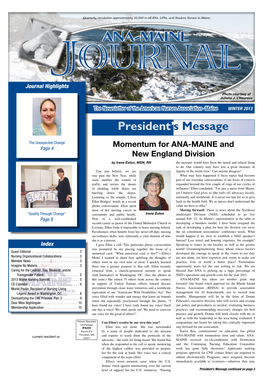 Momentum for ANA-MAINE and New England Division