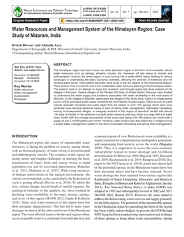 Case Study of Mizoram, India