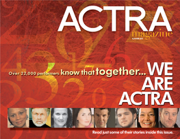 ACTRA Your Union Magazine